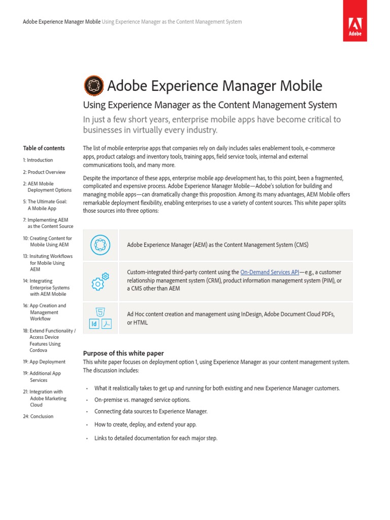 Ief - Using Aem Content Management | PDF | Mobile App | Application ...