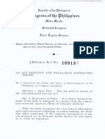 Republic Act No. 10913 - An Act Defining and Penalizing Drunk Driving