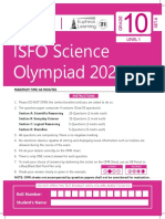ISFO Science Olympiad 2020-21 Grade 10 Set-A Level 1