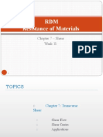 RDM Resistance of Materials: Chapter 7 - Shear Week 11