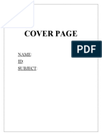 Cover Page: Name: ID: Subject