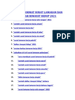 CONTOH FORMAT SURAT LAMARAN DAN DAFTAR RIWAYAT HIDUP 2021