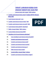 CONTOH SURAT LAMARAN KERJA DAN DAFTAR RIWAYAT HIDUP DOC DAN PDF