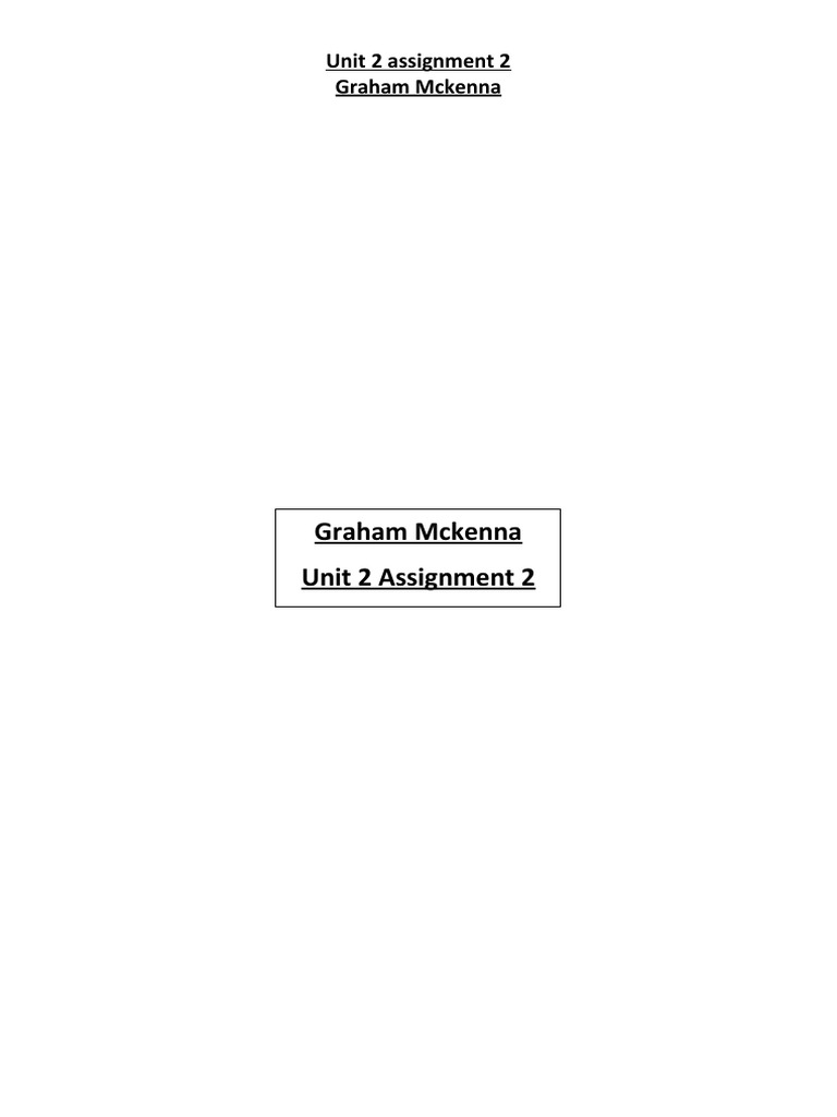 Unit 2 Assignment 2 Work | PDF | Ip Address | Computer Network