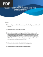 Case 1 Quest Foods Asia Pacific and The CRM Initiative: Questions