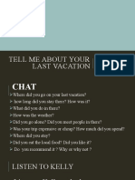 Share Your Last Vacation Experience