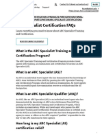 ARC Specialist Certification FAQs