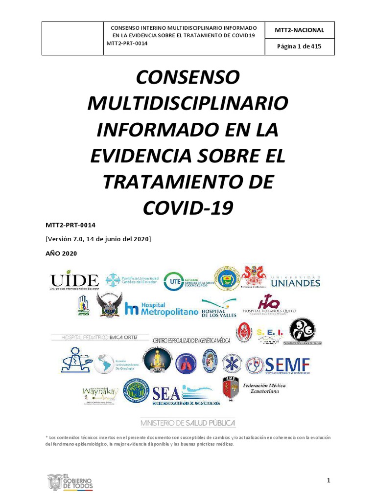 Consenso Multidisciplinario Tratamiento Covid v7 Compressed | PDF ...