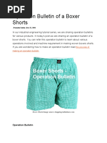 Operation Bulletin of A Boxer Shorts