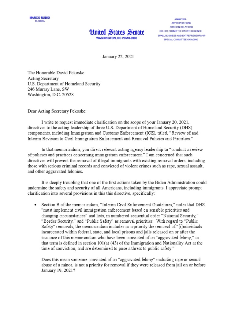Clarification on ICE Deportation Policies | PDF | United States ...