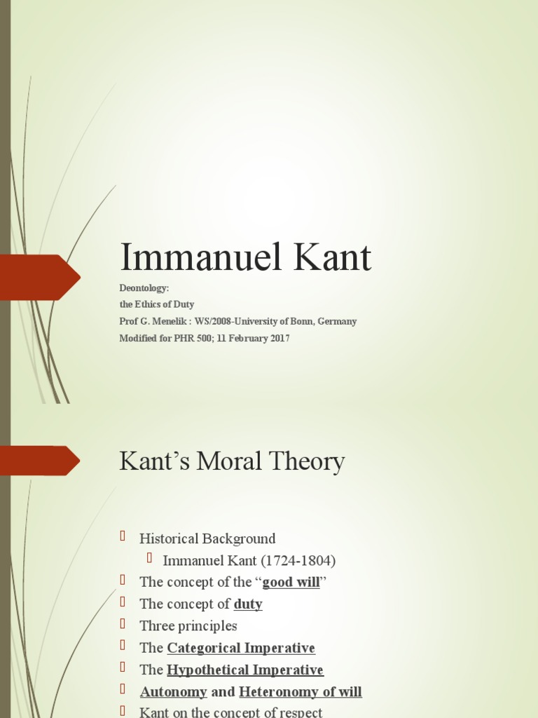 Kant's Moral - Theory | PDF | Autonomy | Immanuel Kant
