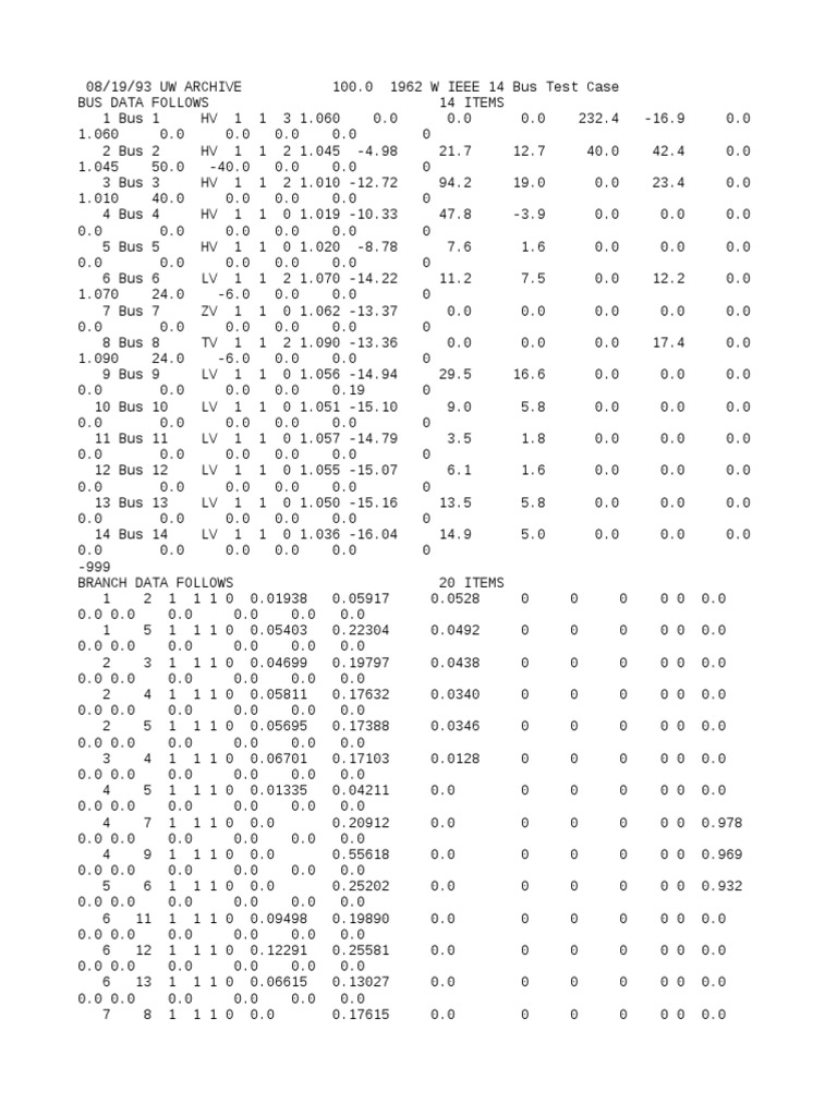 Ieee 14 CDF | PDF | Business