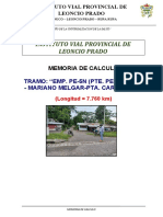 Memoria de cálculo para el mantenimiento rutinario del tramo Emp. PE-5N (Pte. Pendencia) - Mariano Melgar – Pta. Carretera