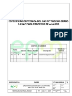 ET MN GS03 04 Gas Nitrogeno Grado 5.0 UAP para Procesos de Analisis