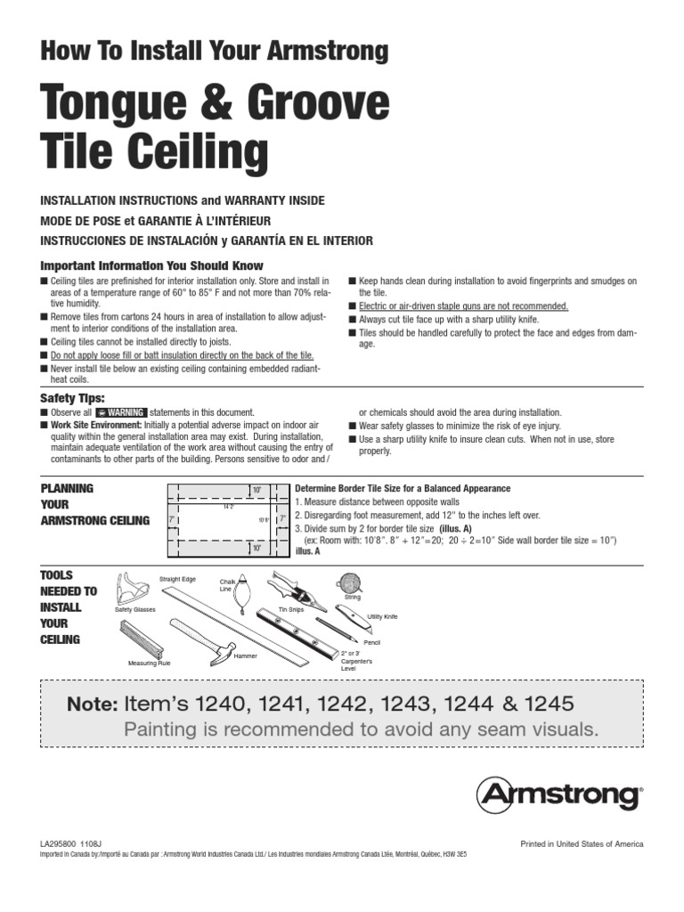 Armstrong Ceiling Tile Installatiom Tile Wall