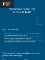 Discussion On The Role of Trust in Math: Peterson