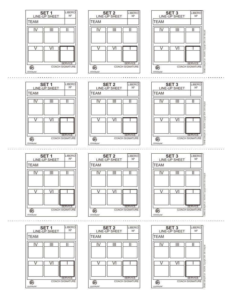 Line Up Sheet | PDF