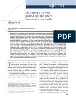 Occlusal Changes During A 10-Year Posttreatment Period and The Effect of Fixed Retention On Anterior Tooth Alignment