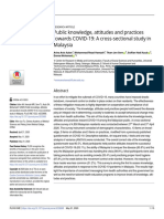 Public Knowledge, Attitudes and Practices Towards COVID-19: A Cross-Sectional Study in Malaysia