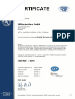 Zertifikat ISO 9001 3M Deutschland GMBH Inkl. 3M Technical Ceramics, Dyneon, WENDT, Wien Und Rüschlikon - Englisch