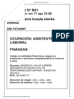Pase laboral abogada Finanzas Lima-Lima