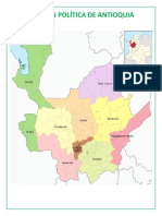 División política de Antioquia en 9 subregiones y 125 municipios