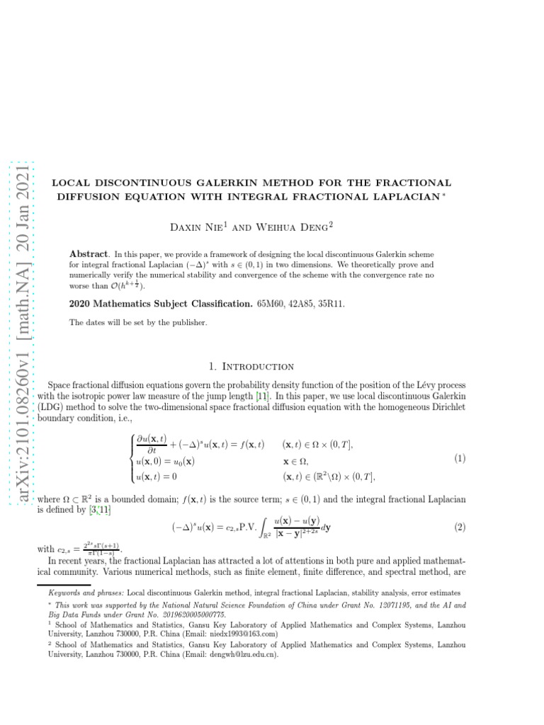 Local Discontinuous Galerkin Method For The Fractional Diffusion ...