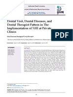 Dental Visit, Dental Diseases, and Dental Therapist Pattern in The Implementation of NHI at Private Clinics