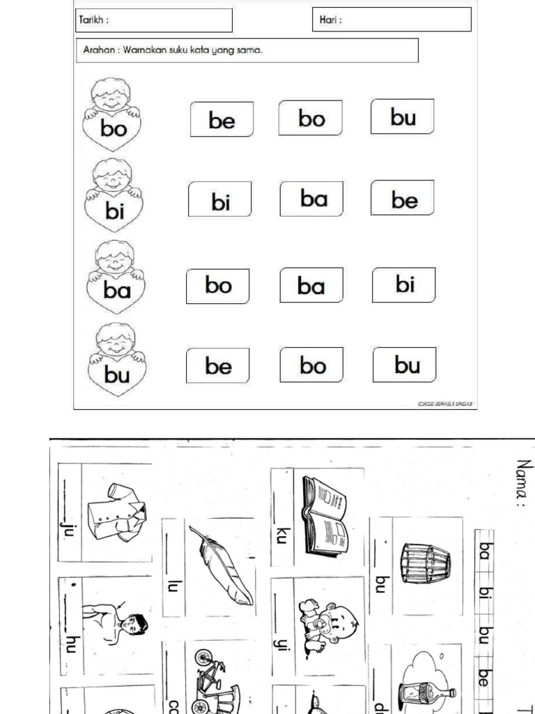 Latihan Suku Kata Ba Bi Bu | PDF