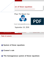 Sytem of Linear Equations - : Phan Thi Khanh Van