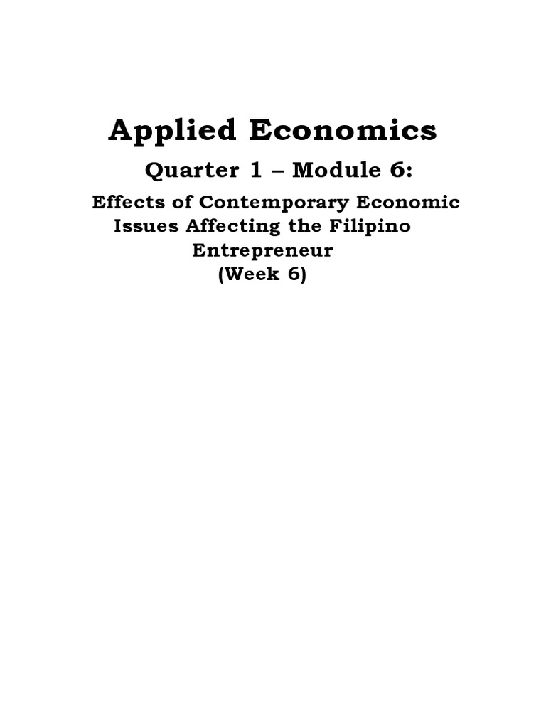 Applied Economic Quarter 1 Module 6 Week6 Pdf Interest Minimum Wage