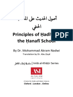 Principles of Adīth in The Anafī School: by Dr. Mohammad Akram Nadwi
