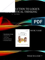 Introduction To Logics and Critical Thinking Slides