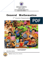 General Mathematics: 1 Quarter Examination