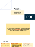 Ausubel: Advance Organizer Meaningful Learning Deductive Thinking