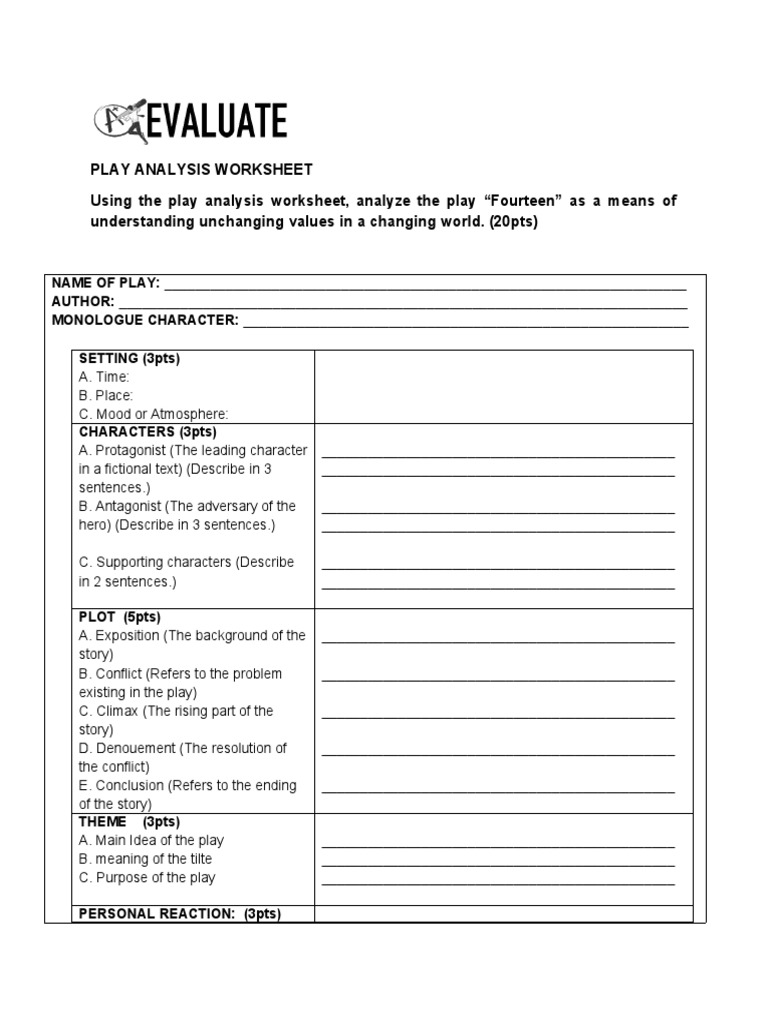 Play Analysis Worksheet for 