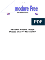 Musician Richard Joseph Passed Away 4 March 2007: Issue Number 6