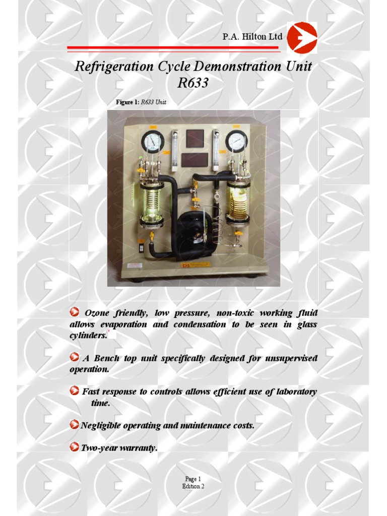 R633 Refrigeration Cycle Demonstration Unit | PDF | Heat Pump ...