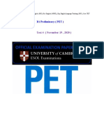 B1 (PET) Monthly Test 4 (November) - by Ei Thinzar Htun-384723898
