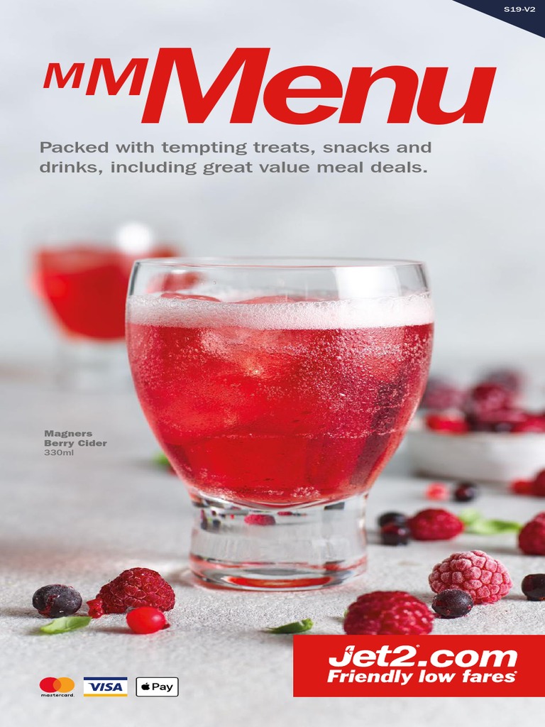 In-Flight Menu: Snacks & Meals Options | PDF | Bacon | Cider