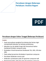 Percobaan Dengan Beberapa Perlakuan: Analisis Ragam