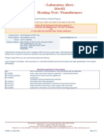 Laboratory Alert - 20e32 Heating Test - Transformers