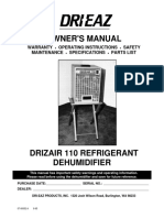 Drizair 110 Refrigerant Dehumidifier Manual
