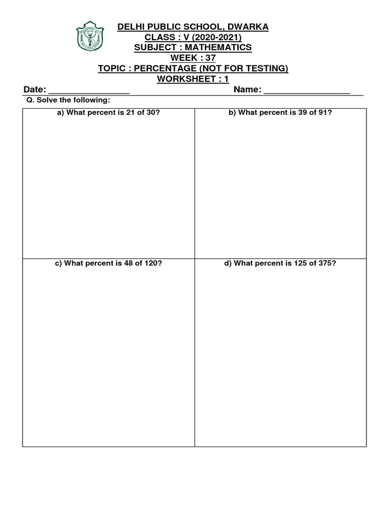 Class V Mathematics Assignment Week 37 | PDF | Scientific Observation ...