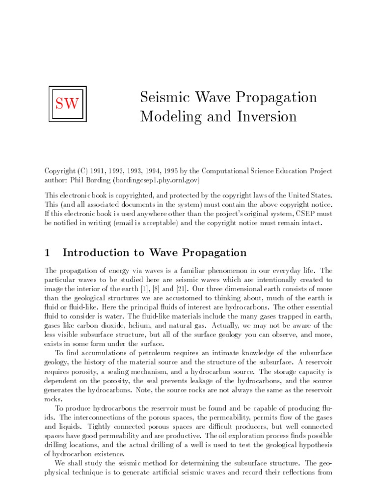 Seismic Wave Propagation Modeling | PDF | Reflection Seismology | Wave ...