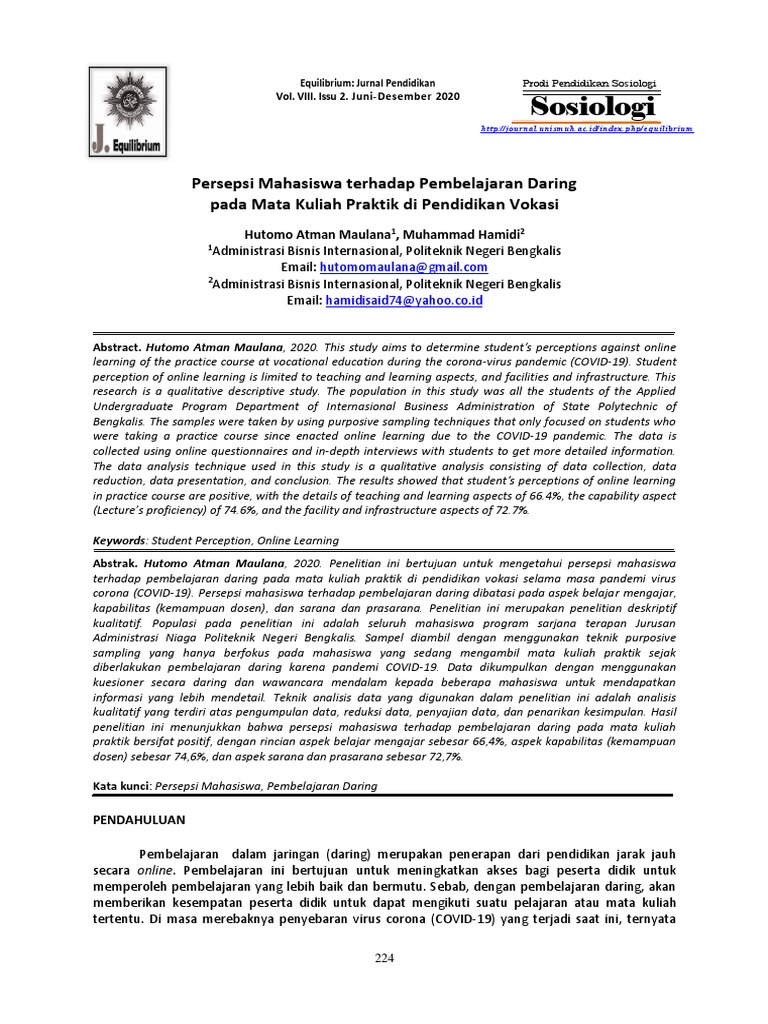 Student Perceptions of Online Vocational Practice Courses | PDF | Business