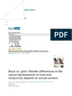 Boys vs. Girls: Gender Differences in The Neural Development of Trust and Reciprocity Depend On Social Context