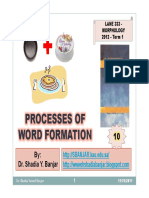 Processes of Word Formation: By: Dr. Shadia Y. Banjar