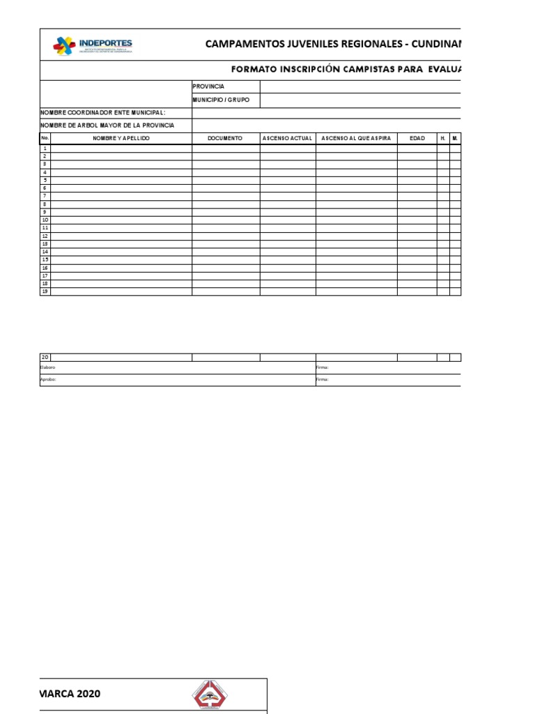 Planilla de Inscripcion Ascensos PDF