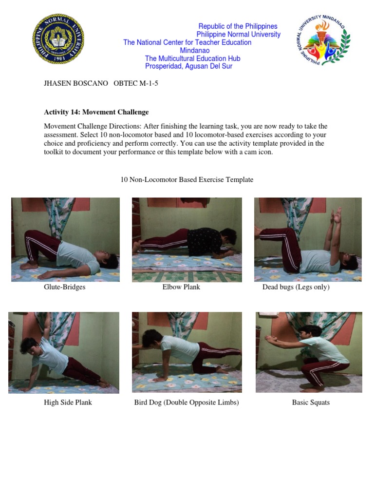 Locomotor Non Locomotor | PDF | Physical Exercise | Recreation